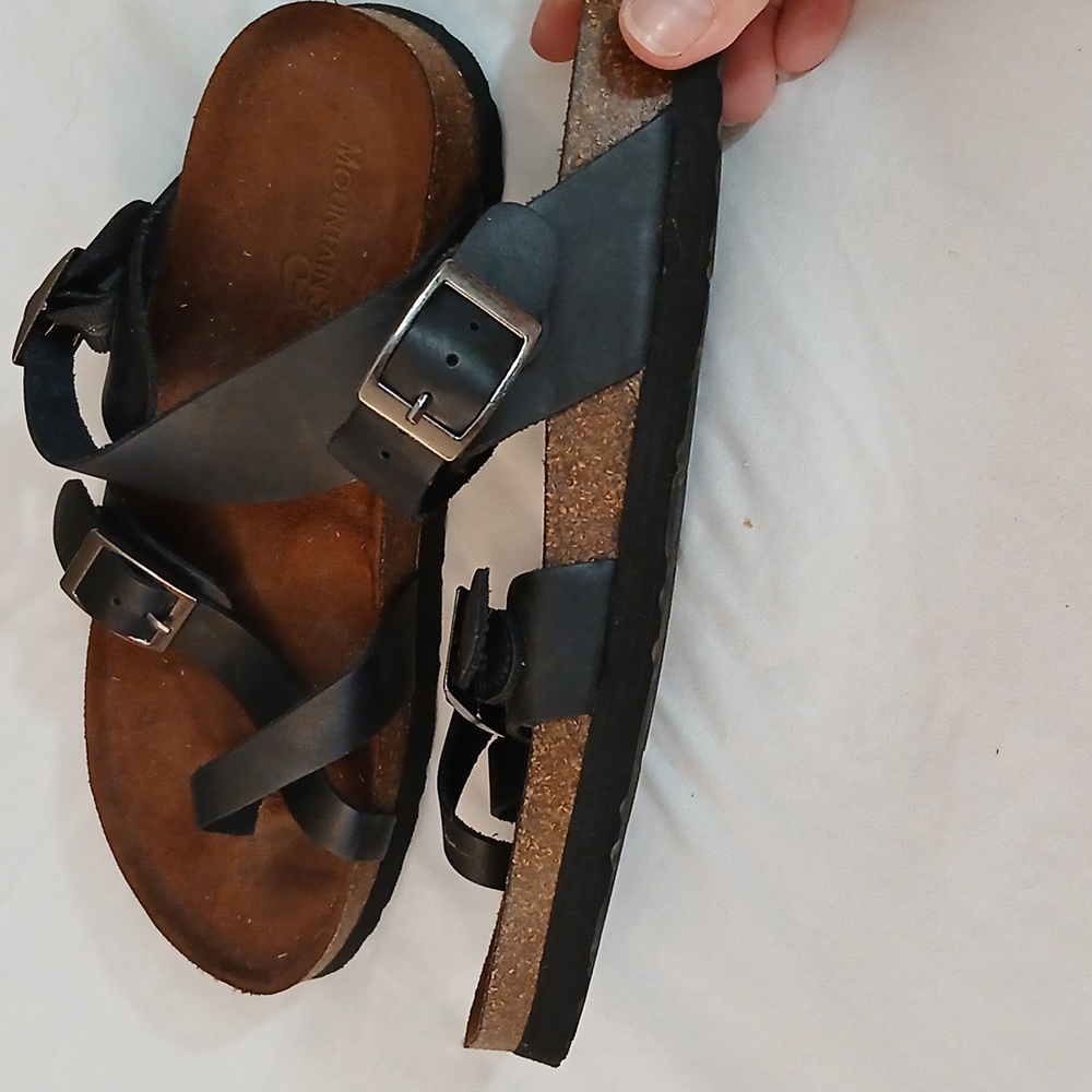 Black Leather Sandals with Buckles - Picture 5 of 5